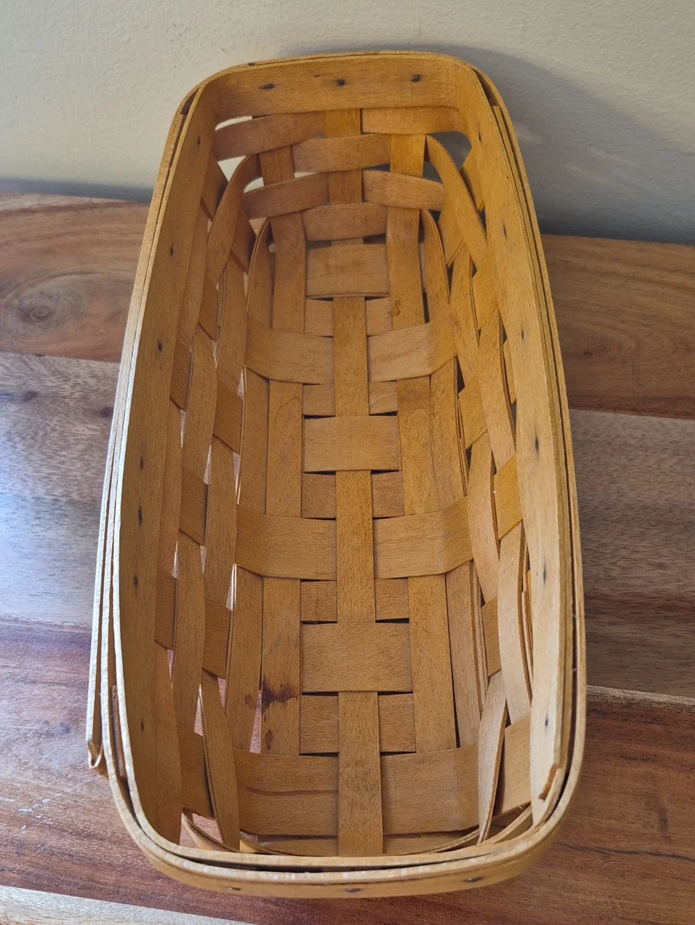 Vintage 1997 Longaberger Cracker Basket w/ Divider, Protector & 3 Liners